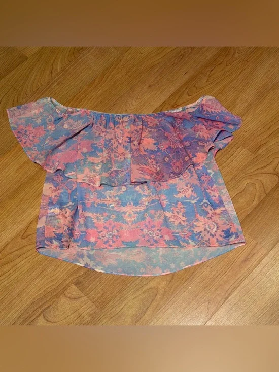 Show Me Your Mumu Women’s Off Shoulder Watercolor Floral Chiquita Top Size XS - Picture 6 of 7